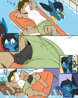 Shark and Cat in Pool (ricederp)