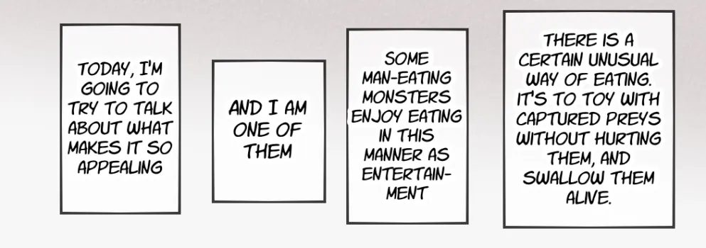 [imaat] A giant fox girl swallows humans whole while reviewing food in a vore manga [English/Japanese]